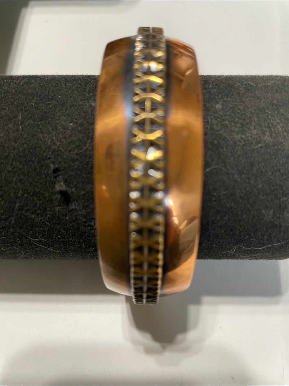 Copper Bracelet with Chain Accent